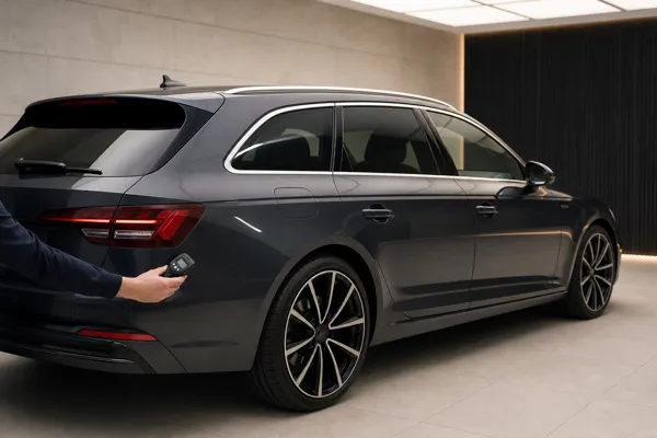 Premium used vehicle undergoing a detailed quality inspection